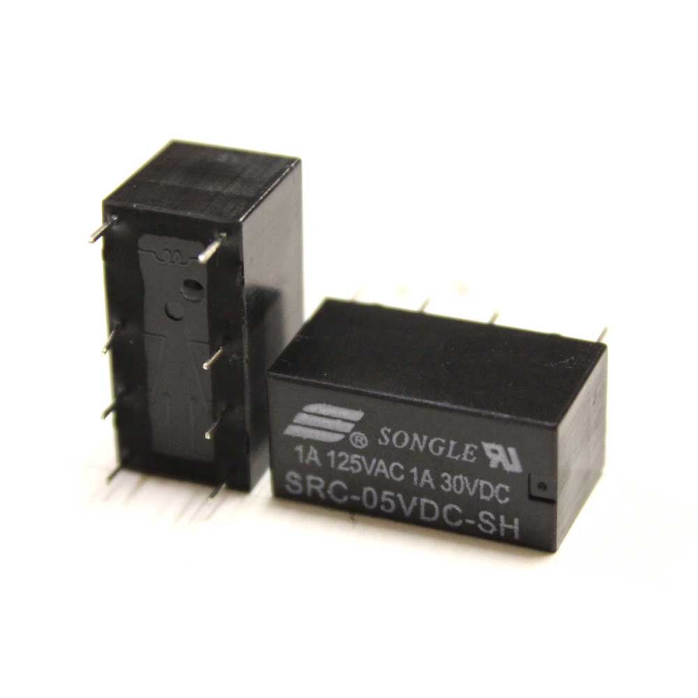 Реле 5V 1A SRC (4078) (DC 5V-1A-2C) 21*9,9*12,2мм 8pin под пайку